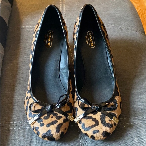 Coach Shoes - Coach Ocelot Kitten Wedges